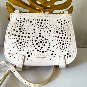 Burberry Cream Laser-Cut Crossbody Bag
